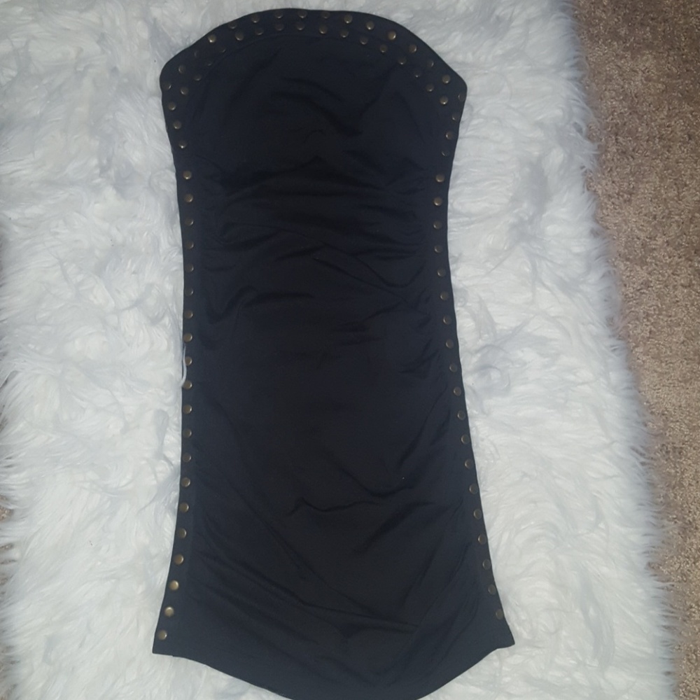 Black tube top dress
